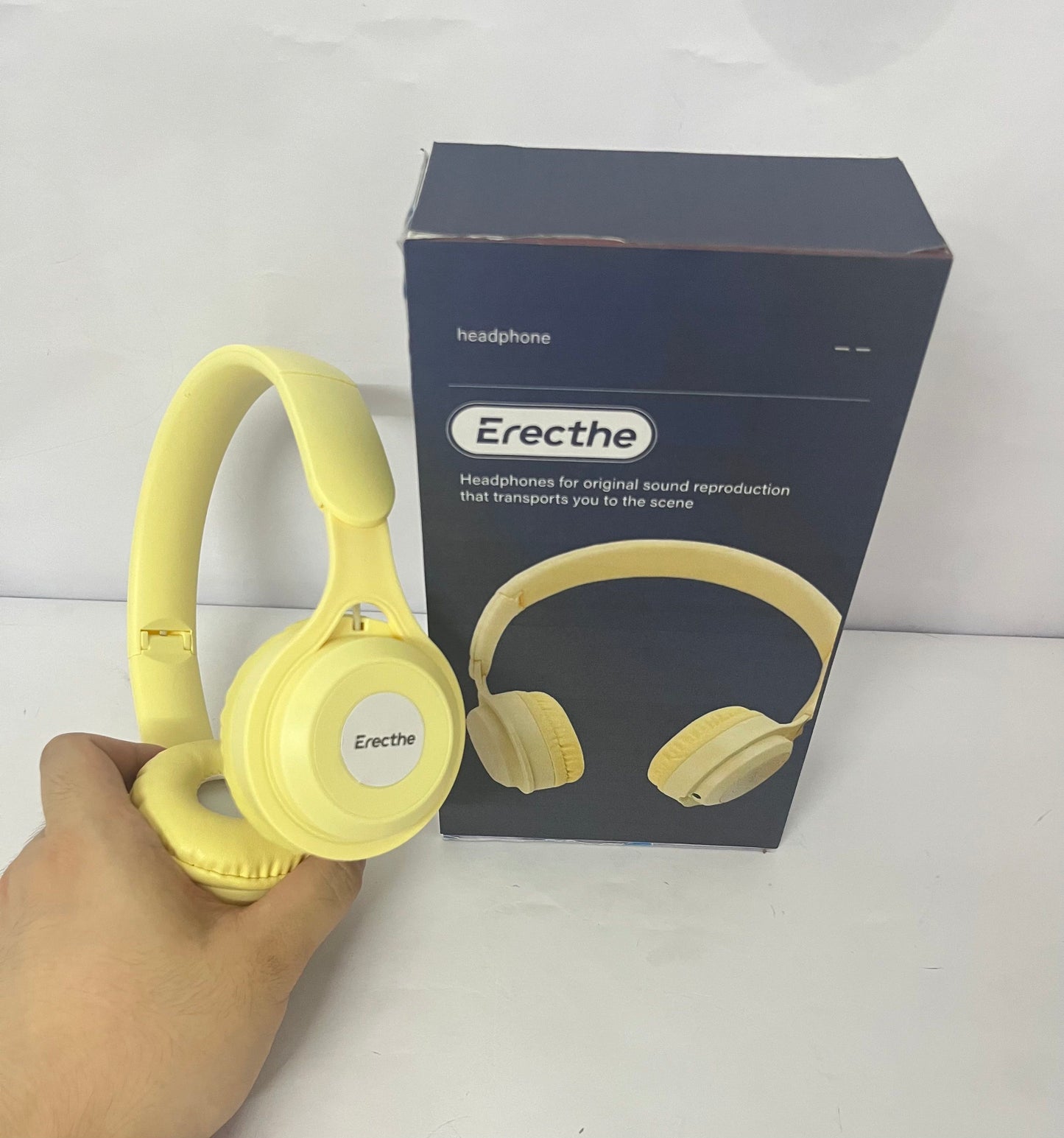 Erecthe Upgraded Hybrid Noise Cancelling Headphones with Transparent Modes Wireless Bluetooth with Mic Deep Bass Soft-Earpads Hi-Fi Audio Comfortable Fit Long Playtime for Home Office Travel Over Ear Yellow