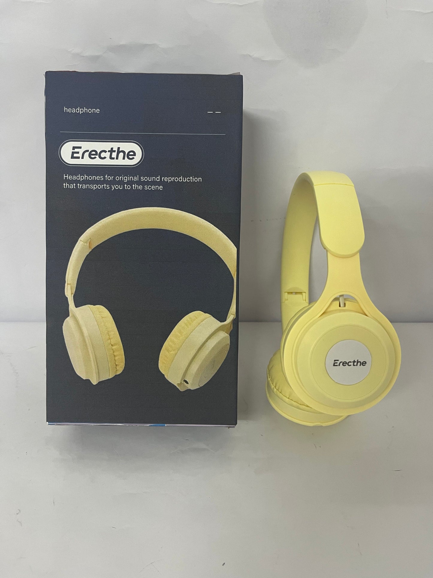 Erecthe Upgraded Hybrid Noise Cancelling Headphones with Transparent Modes Wireless Bluetooth with Mic Deep Bass Soft-Earpads Hi-Fi Audio Comfortable Fit Long Playtime for Home Office Travel Over Ear Yellow