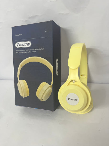 Erecthe Upgraded Hybrid Noise Cancelling Headphones with Transparent Modes Wireless Bluetooth with Mic Deep Bass Soft-Earpads Hi-Fi Audio Comfortable Fit Long Playtime for Home Office Travel Over Ear Yellow