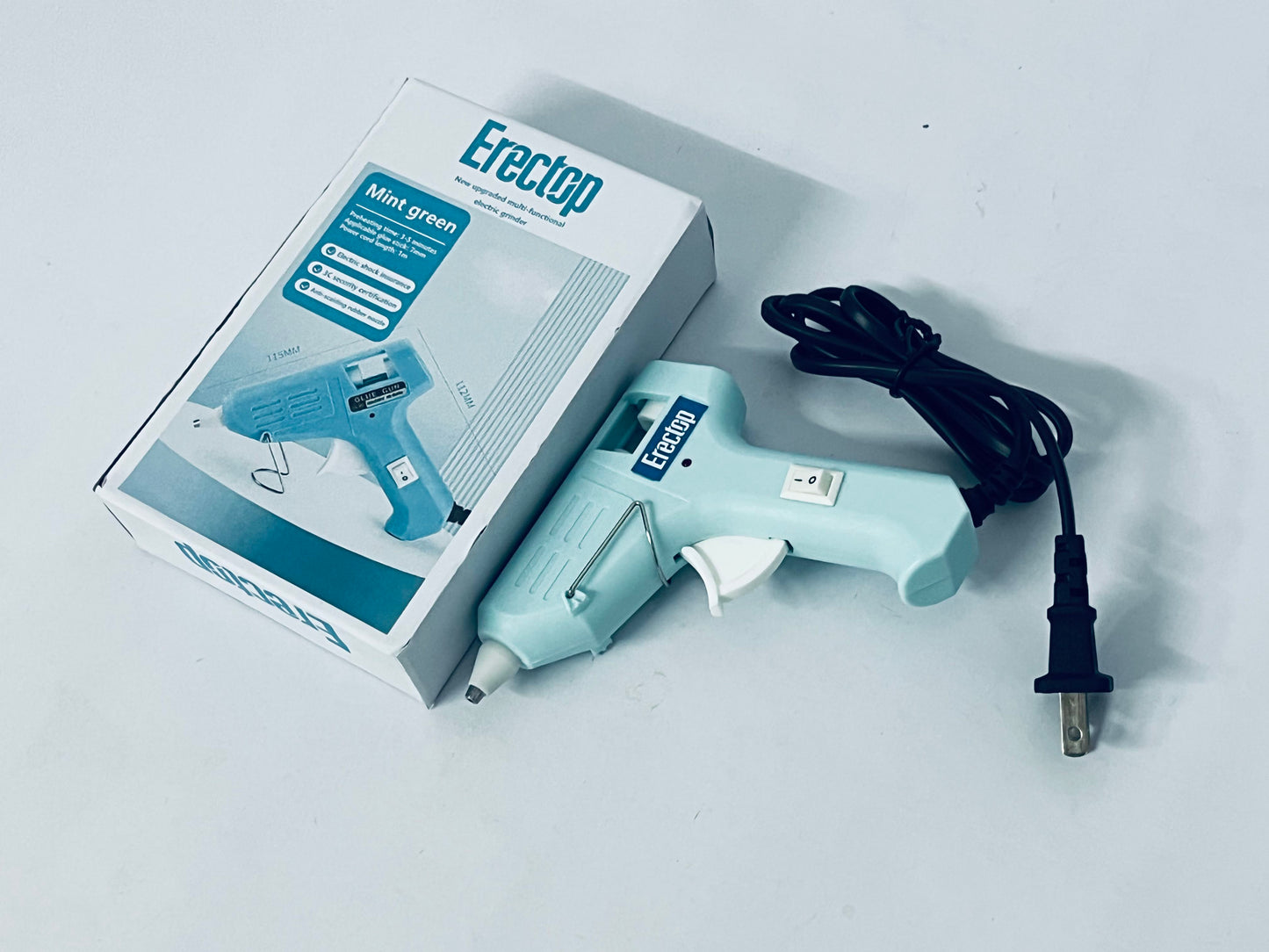 Erectop Mini Hot melt gun Handmade glue gun for household use (Mint green) Fast Preheating