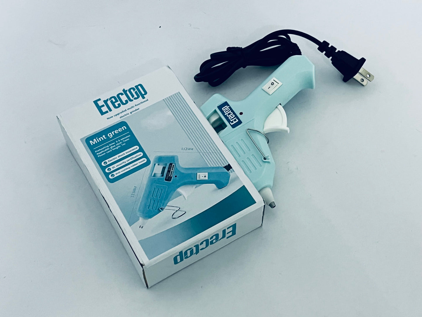 Erectop Mini Hot melt gun Handmade glue gun for household use (Mint green) Fast Preheating