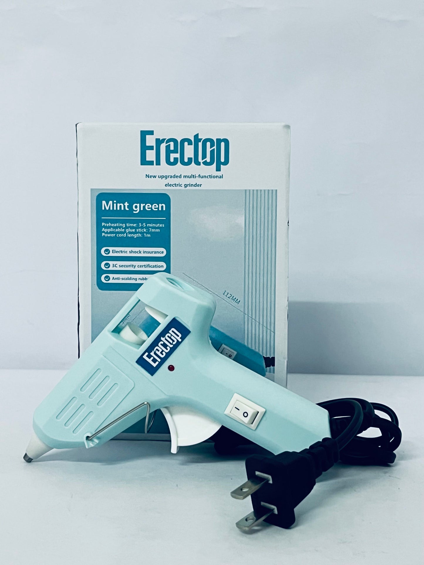 Erectop Mini Hot melt gun Handmade glue gun for household use (Mint green) Fast Preheating