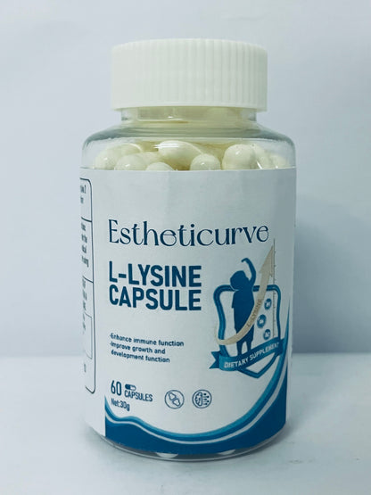 Estheticurve L-Lysine 1000mg Per Serving, 250 Servings, 60 Capsules - Gluten Free, Non-GMO, 500mg Per Capsule