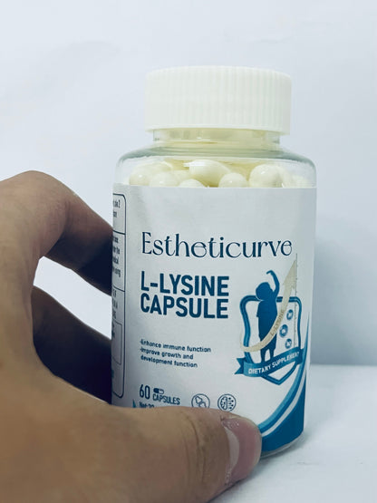 Estheticurve L-Lysine 1000mg Per Serving, 250 Servings, 60 Capsules - Gluten Free, Non-GMO, 500mg Per Capsule