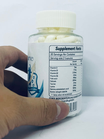 Estheticurve L-Lysine 1000mg Per Serving, 250 Servings, 60 Capsules - Gluten Free, Non-GMO, 500mg Per Capsule