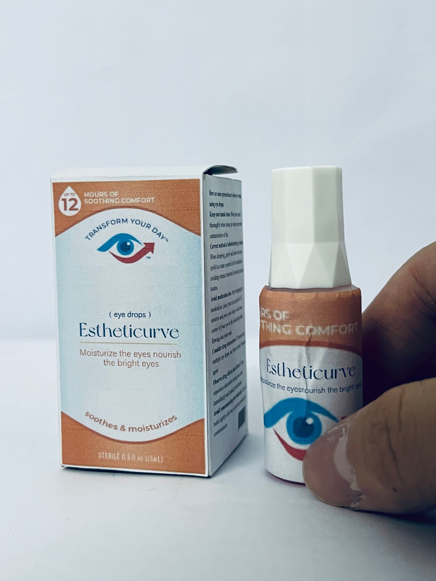 Estheticurve Eye Drops for Red Eyes, Redness Reliever for Brighter Looking Eyes, Works in 1 Minute & Lasts Up to 8 Hours, Eye Drops, Packaging May Vary