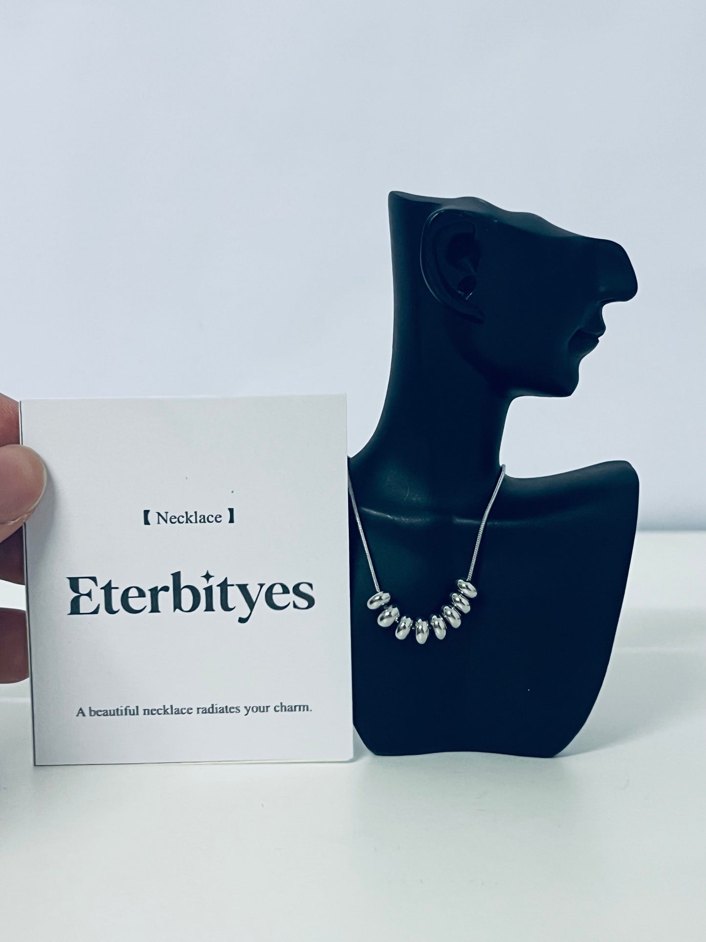 Eterbityes Metal Bead Necklace Minimalist & Eye-Catching Light Luxury Texture A Fashion Necklaces [jewellery] to Radiate Unique Charm