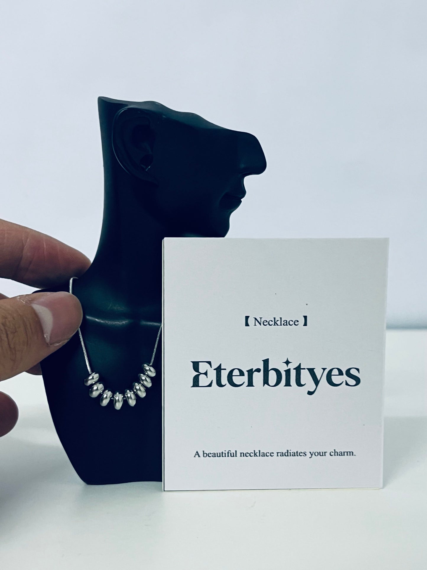 Eterbityes Metal Bead Necklace Minimalist & Eye-Catching Light Luxury Texture A Fashion Necklaces [jewellery] to Radiate Unique Charm