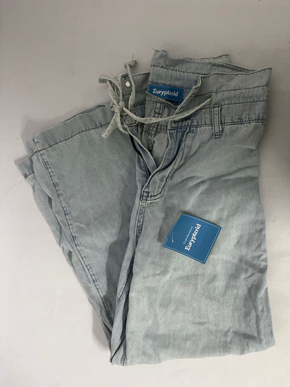 Eurypterid Jeans Light Blue Washed Drawstring Jeans - A Dual Fusion of Comfort and Trend, Redefining Your Daily Dressing Style