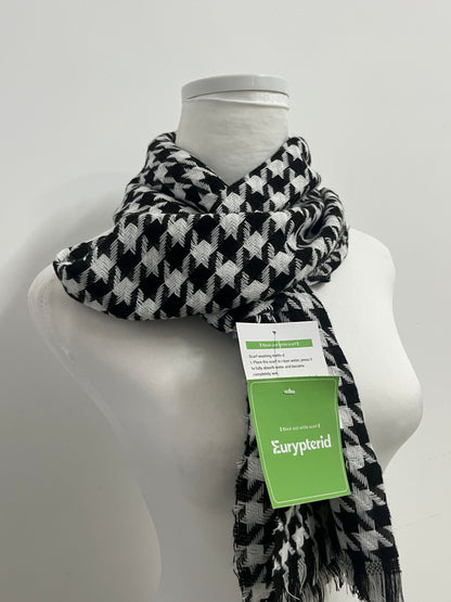 Eurypterid Neckerchiefs Black and White Houndstooth Scarf - A Fashion Collision of Classic and Texture