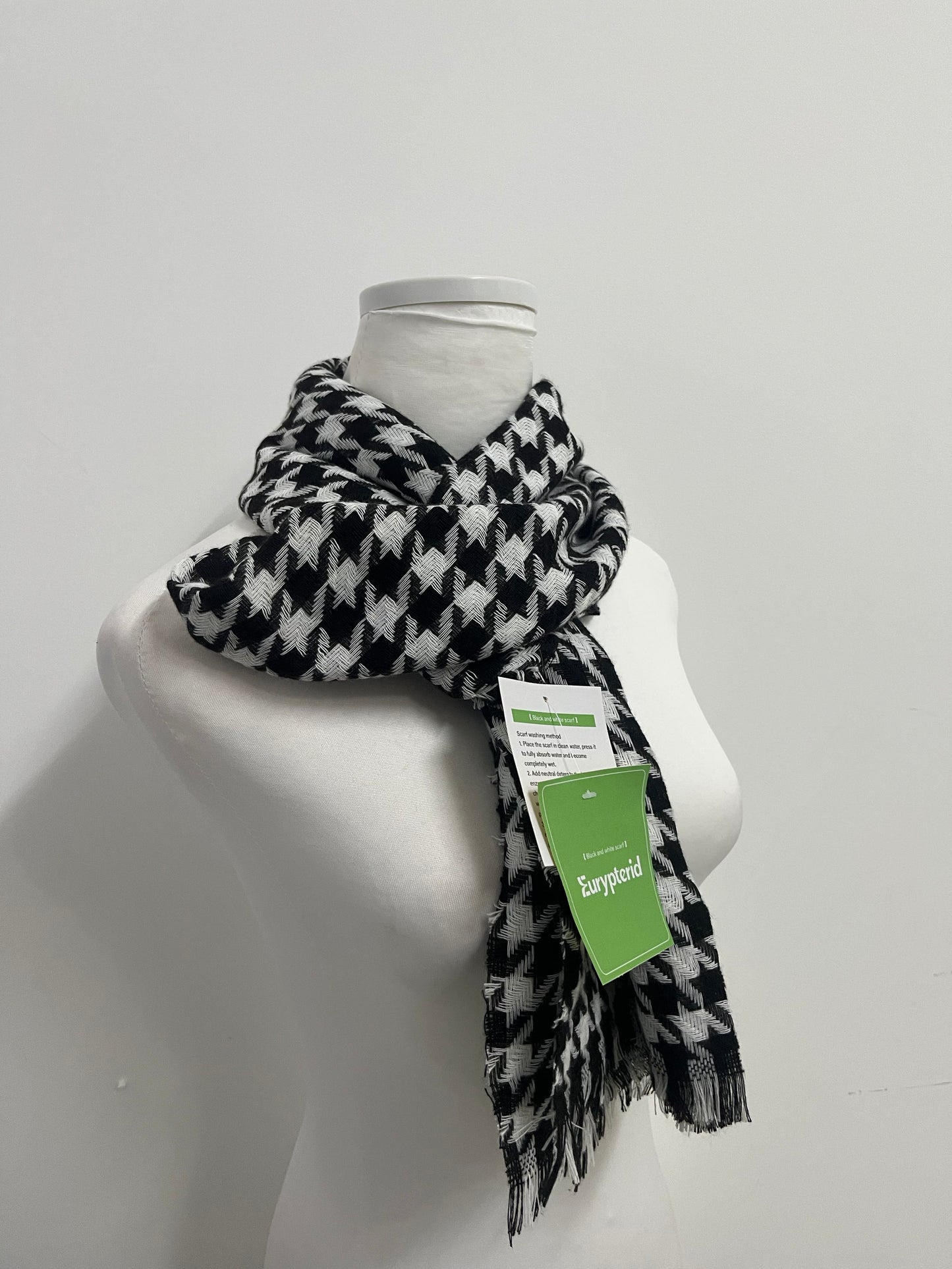 Eurypterid Neckerchiefs Black and White Houndstooth Scarf - A Fashion Collision of Classic and Texture