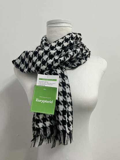 Eurypterid Neckerchiefs Black and White Houndstooth Scarf - A Fashion Collision of Classic and Texture