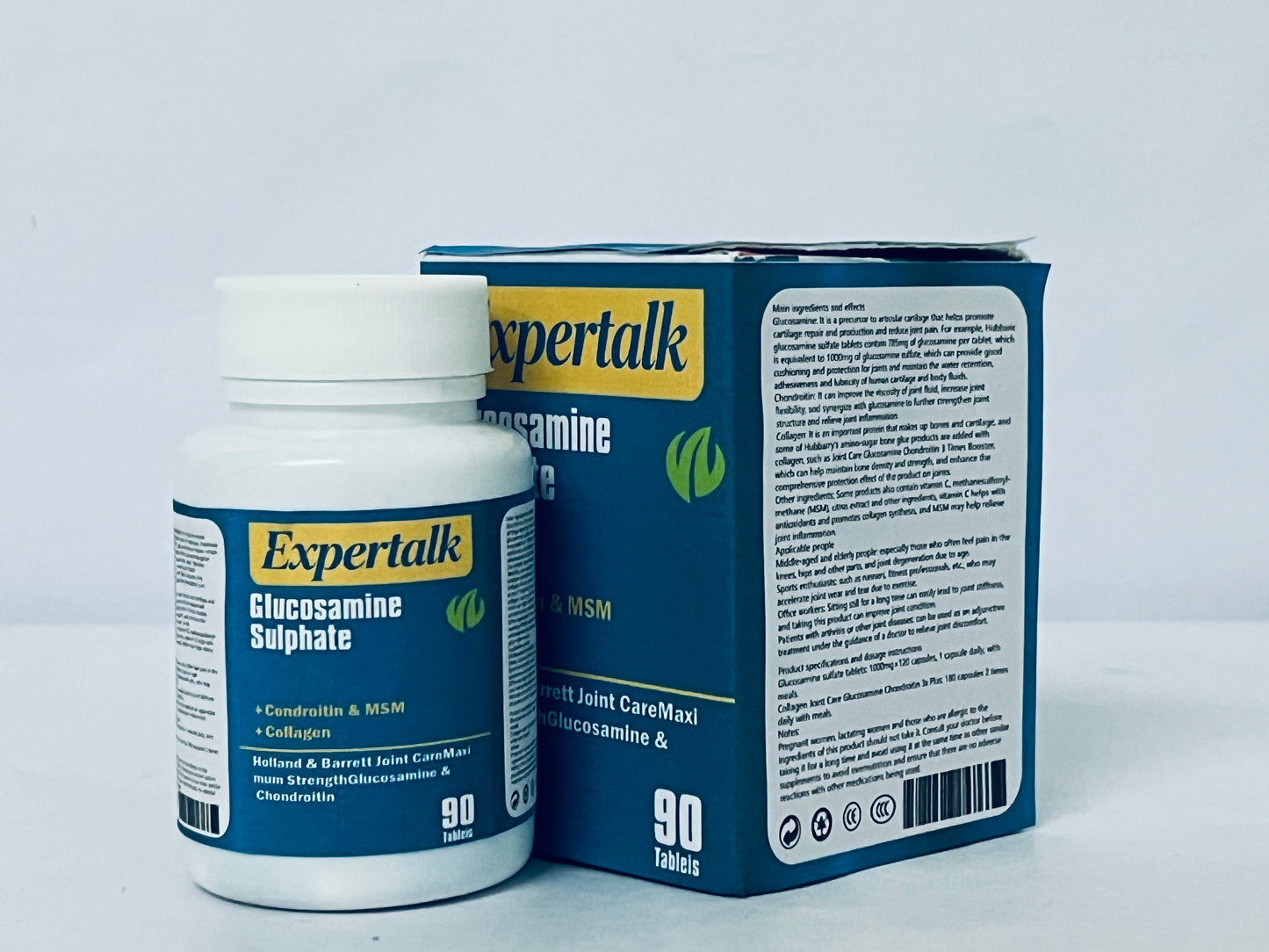Expertalk Glucosamine MSM – Vegan Joint Flexibility & Mobility Supplement – Vegetarian Glucosamine Without Shellfish – Supports Joint Function – Third-Party Tested – (90 Capsules)