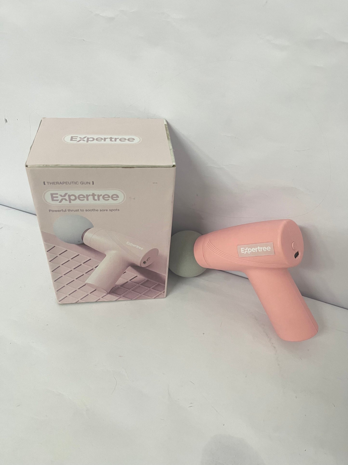 Expertree Mini Massage Gun - Portable Muscle Therapy Deep Tissue Percussion Massager for Athletes, Pain Relief & Recovery, Quiet Technology, 6 Attachments, for Men & Women, Pink