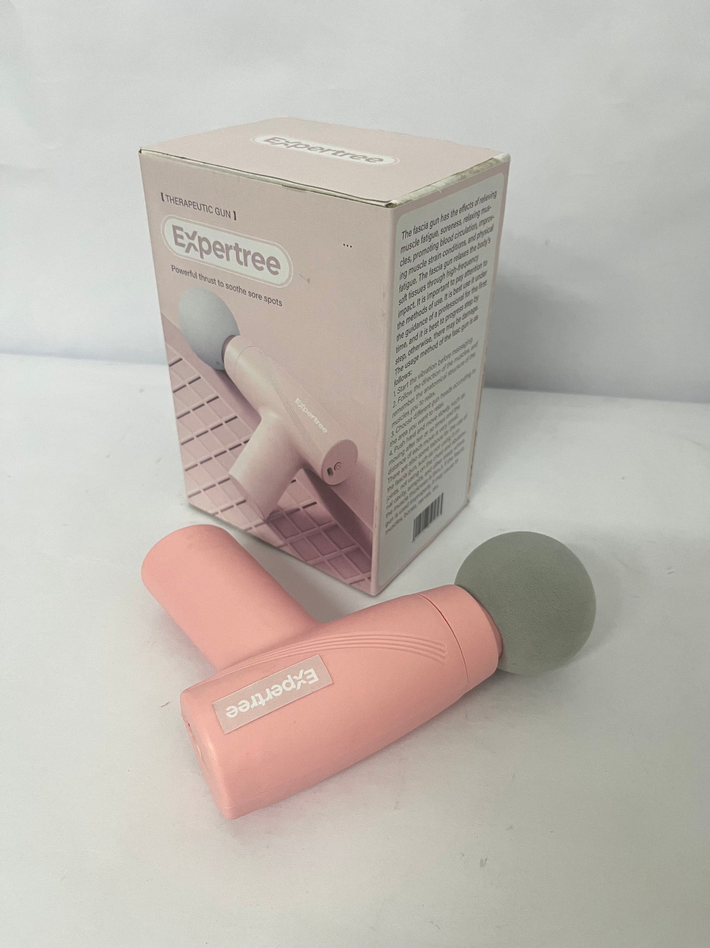 Expertree Mini Massage Gun - Portable Muscle Therapy Deep Tissue Percussion Massager for Athletes, Pain Relief & Recovery, Quiet Technology, 6 Attachments, for Men & Women, Pink