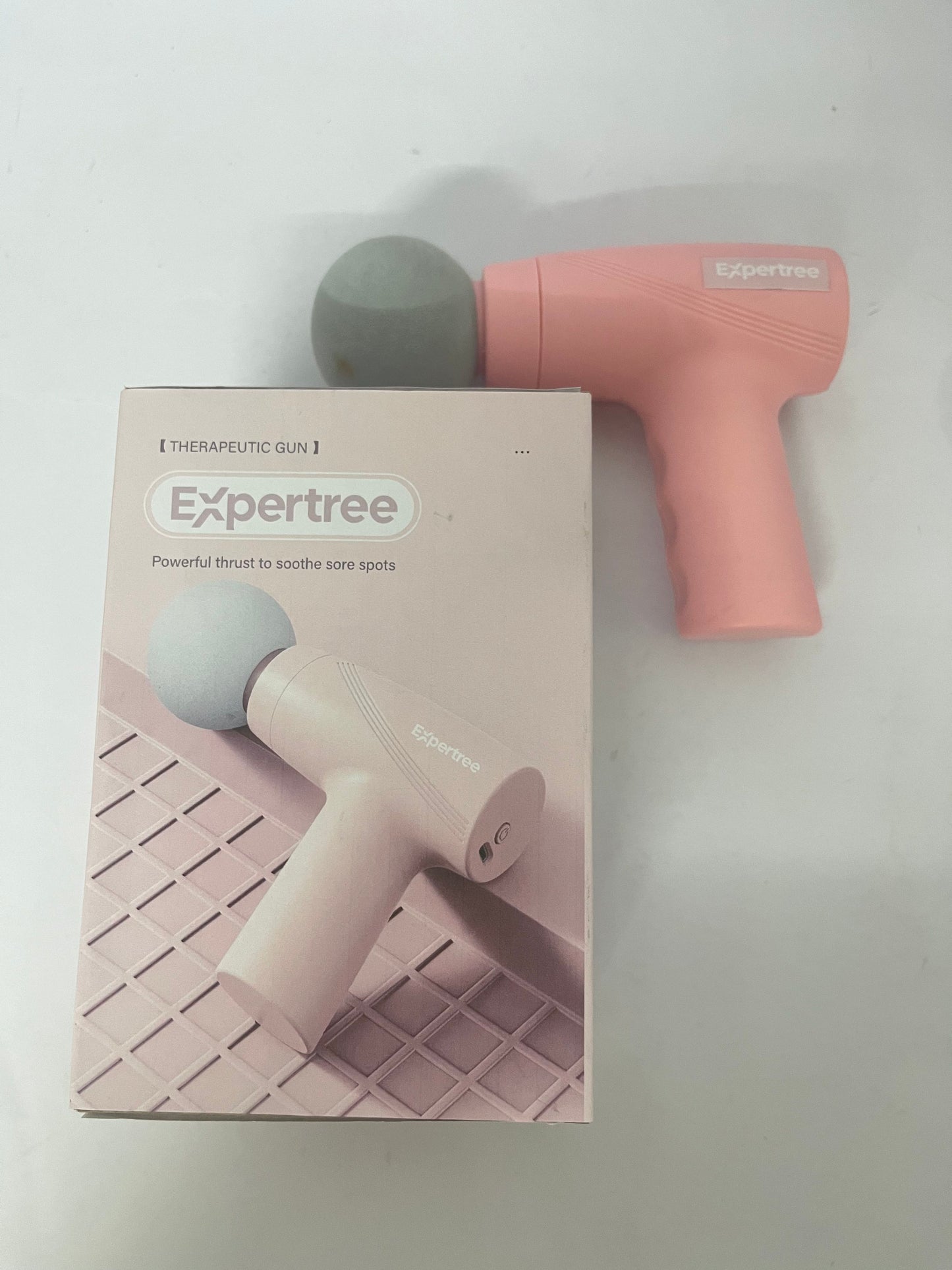 Expertree Mini Massage Gun - Portable Muscle Therapy Deep Tissue Percussion Massager for Athletes, Pain Relief & Recovery, Quiet Technology, 6 Attachments, for Men & Women, Pink