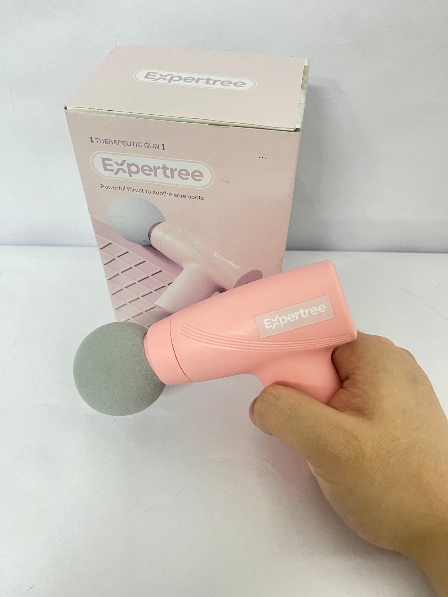 Expertree Mini Massage Gun - Portable Muscle Therapy Deep Tissue Percussion Massager for Athletes, Pain Relief & Recovery, Quiet Technology, 6 Attachments, for Men & Women, Pink