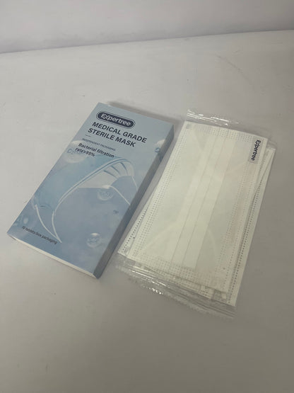 Expertree Disposable Face Masks, 3-Ply ASTM Level 3 Medical Grade, FSA/HSA Eligible, Breathable & Comfortable for Allergy/Sun Protection, 10 Pack White