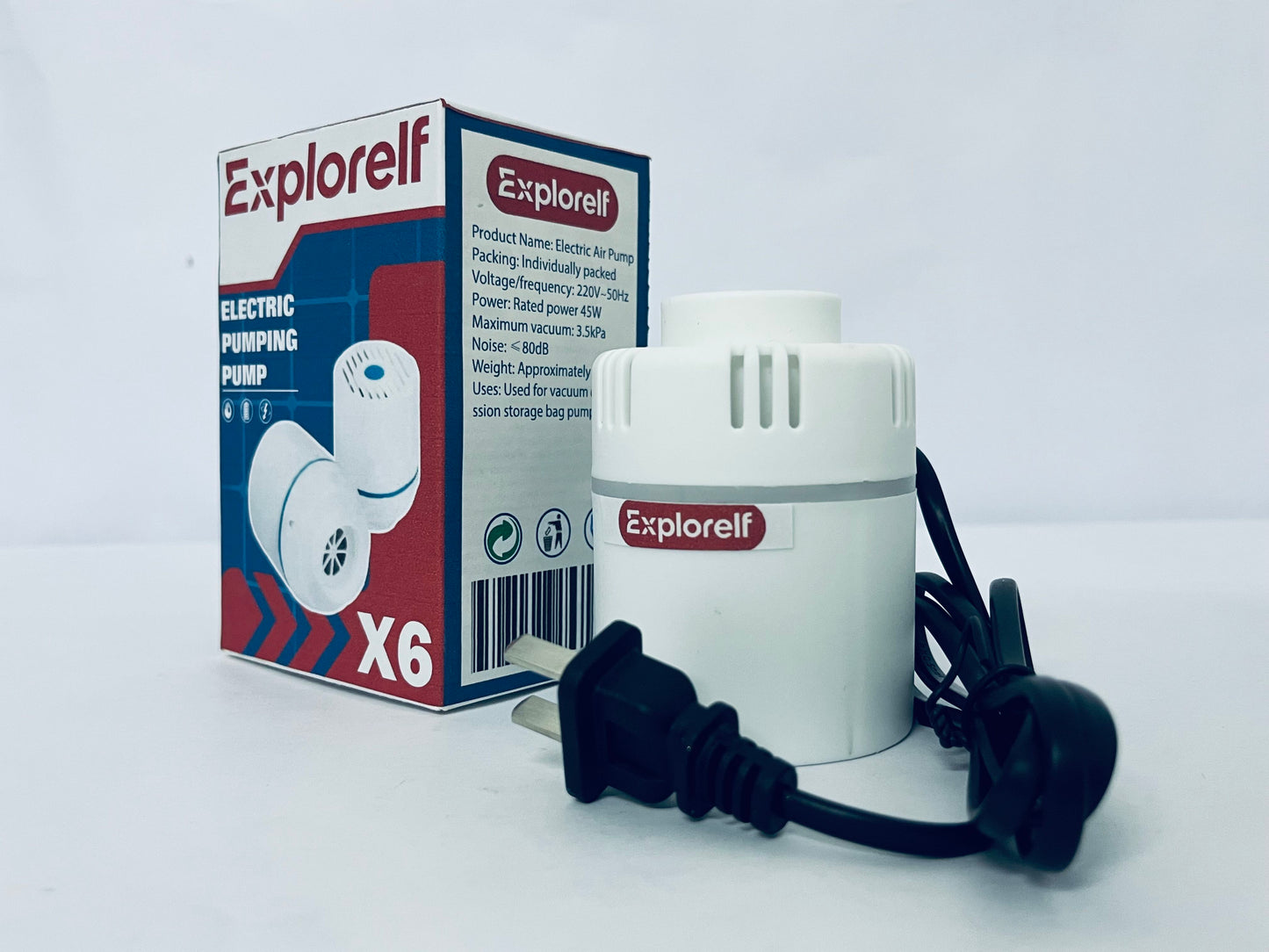 Explorelf Electric Pump for Vacuum Storage Bags Travel Vacuum Pump for Various Vacuum Seal Bags Portable Vacpack Air Pump for Compression Clothing Blanket Luggage