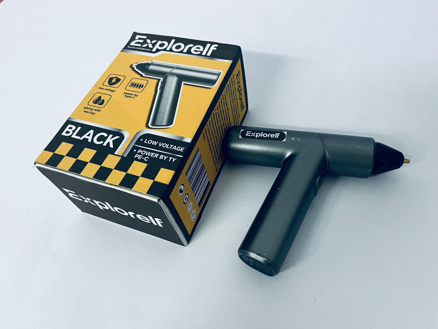 Explorelf Cordless Hot adhesive Gun, High Temperature, 50% More Power - Sturdily Bonds Metal, Wood, Ceramics, Leather & Other Strong Materials
