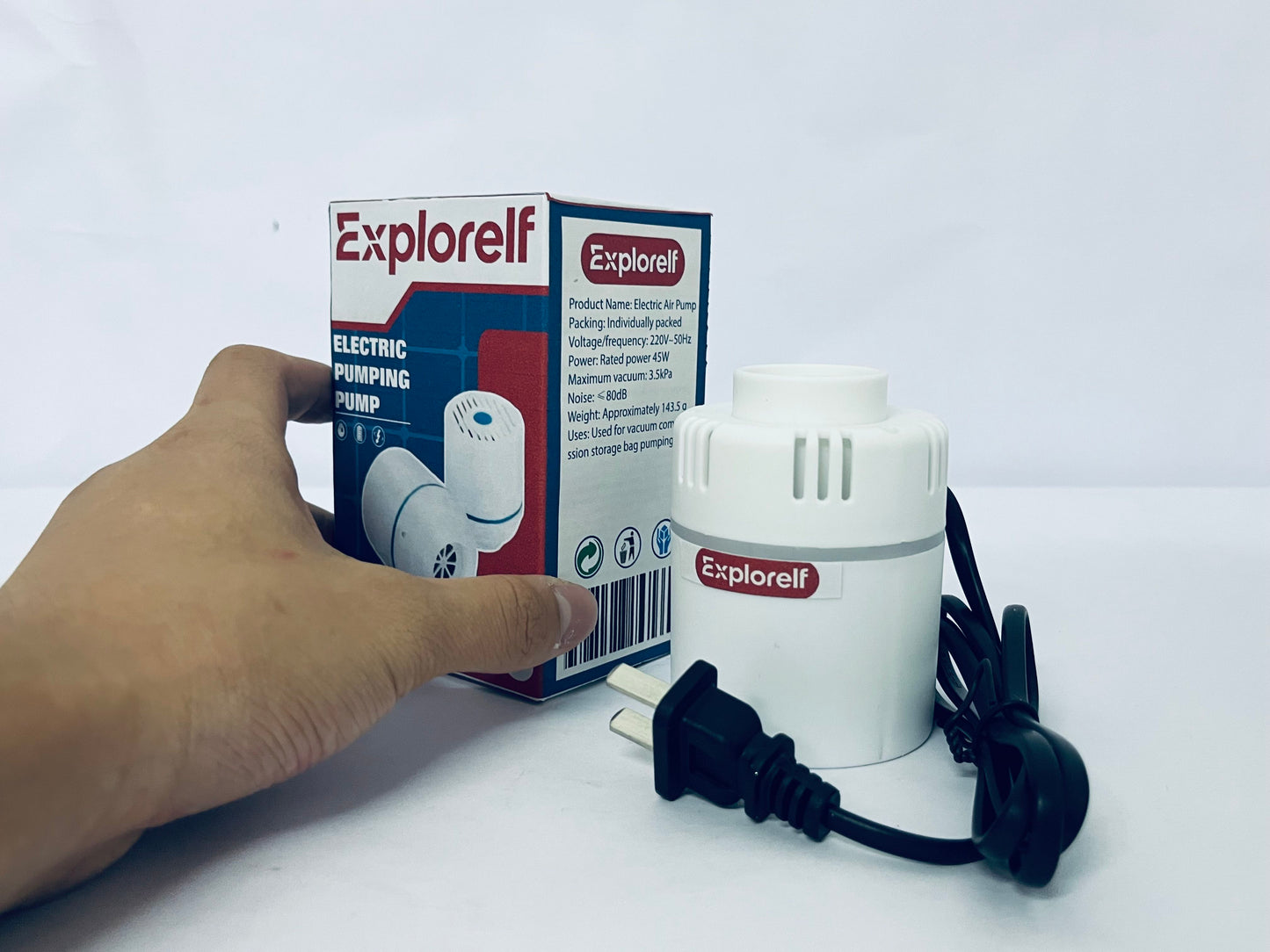 Explorelf Electric Pump for Vacuum Storage Bags Travel Vacuum Pump for Various Vacuum Seal Bags Portable Vacpack Air Pump for Compression Clothing Blanket Luggage