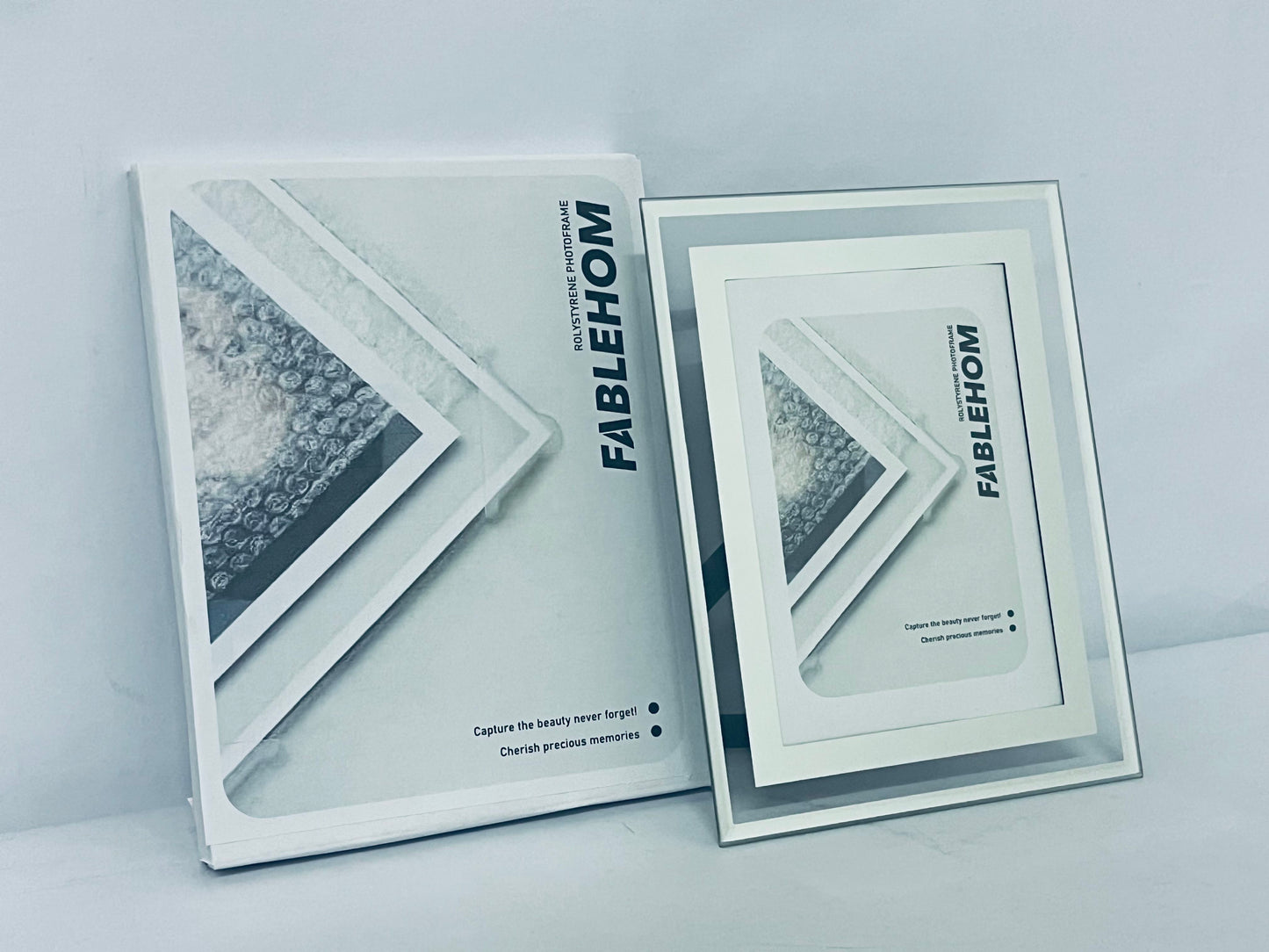 FABLEHOM 5x7 Picture Frame Glass Photo Frames Made of High Definition Real Glass Display Pictures Horizontal or Vertical for Table