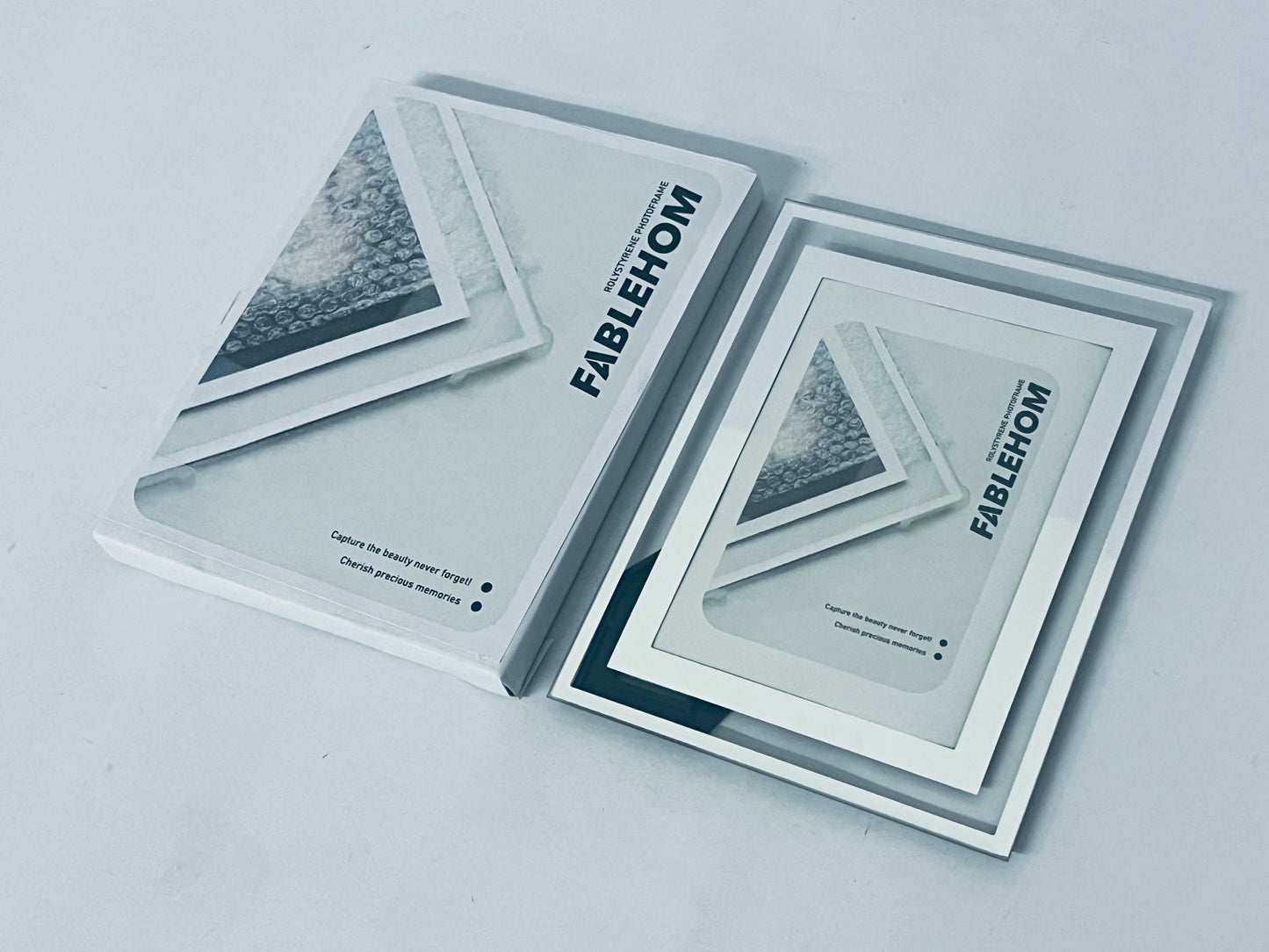 FABLEHOM 5x7 Picture Frame Glass Photo Frames Made of High Definition Real Glass Display Pictures Horizontal or Vertical for Table