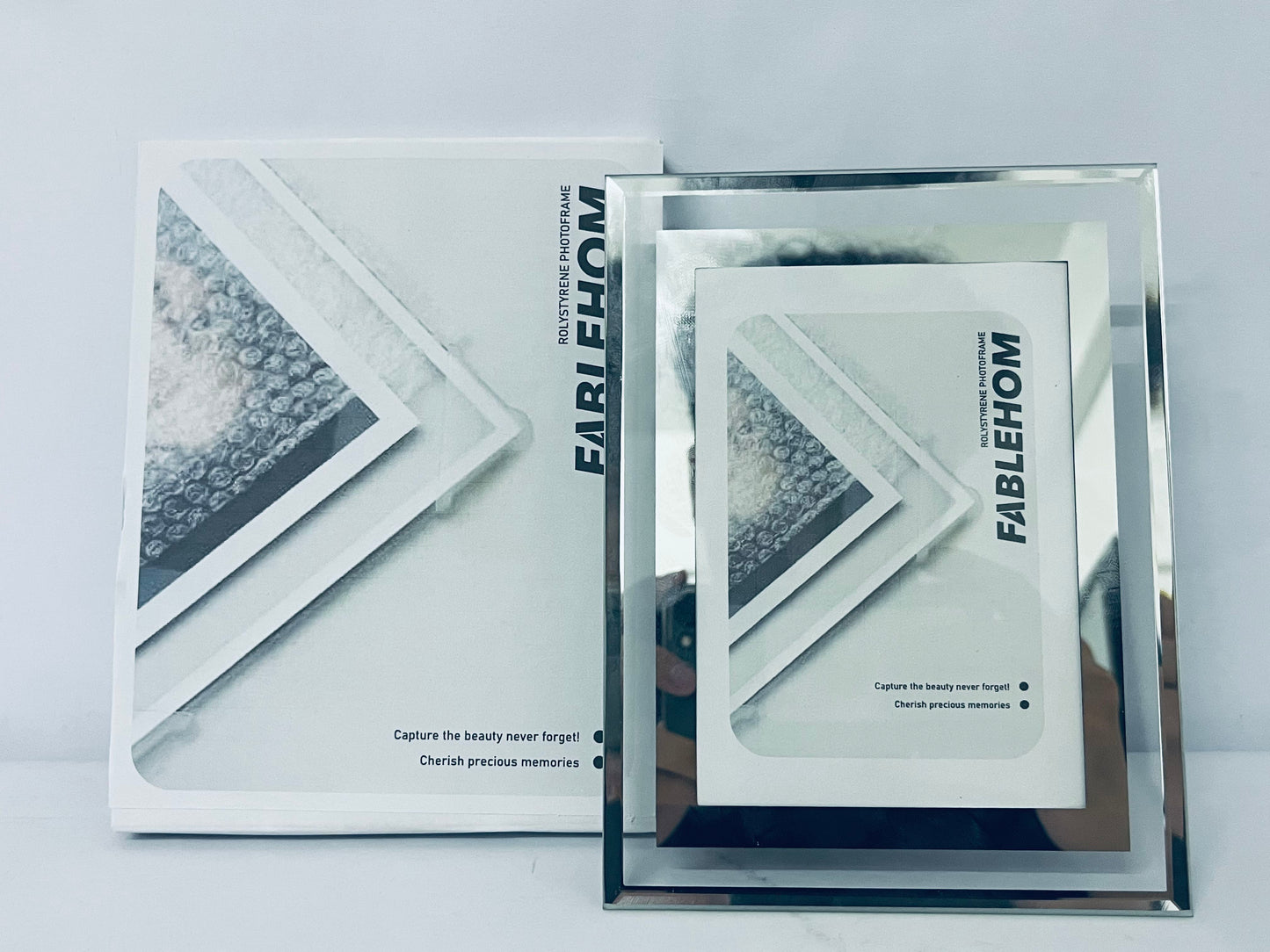 FABLEHOM 5x7 Picture Frame Glass Photo Frames Made of High Definition Real Glass Display Pictures Horizontal or Vertical for Table