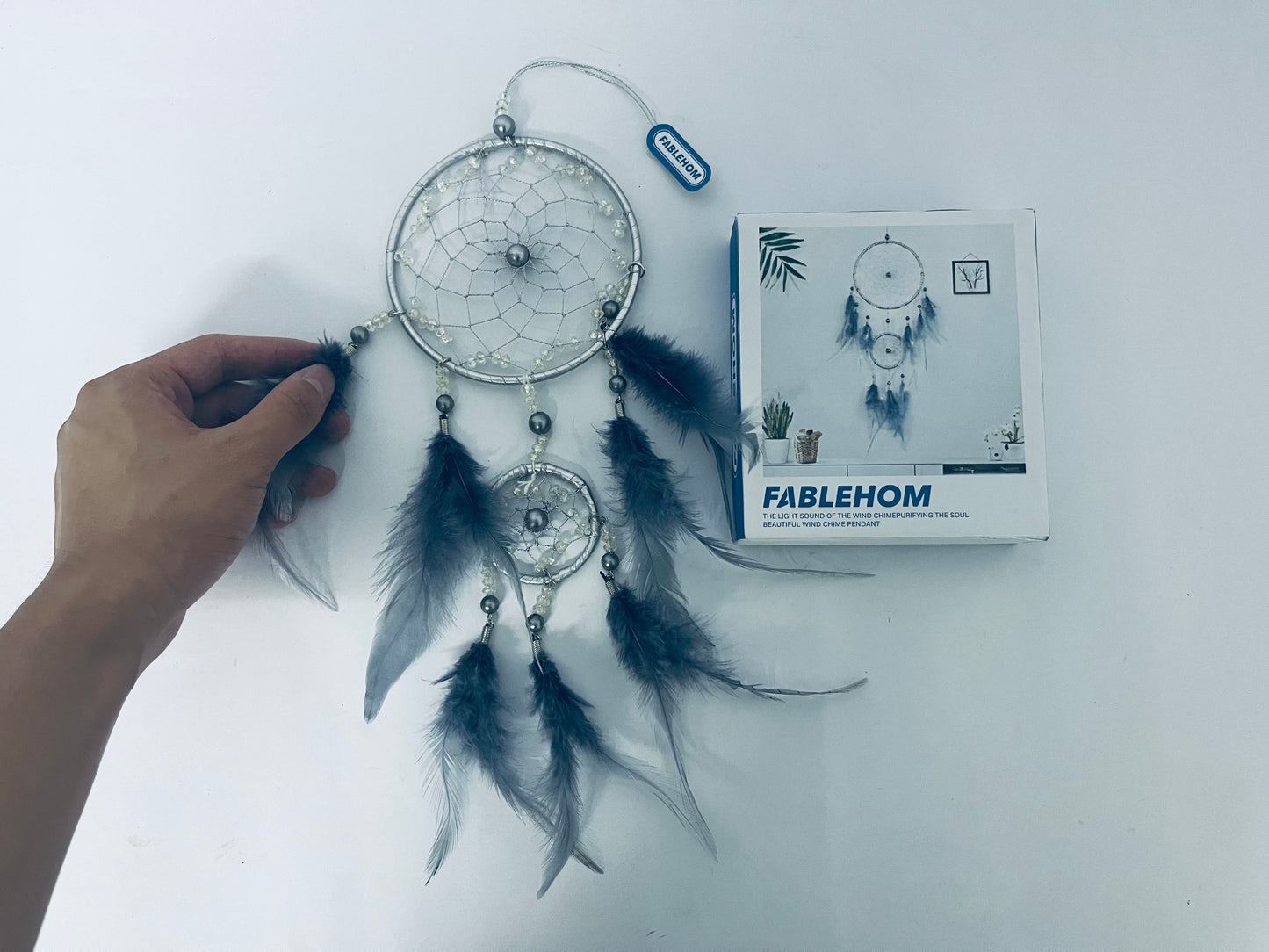 FABLEHOM Dream Catcher Girls Handmade Dream Catcher Feather Dream Catcher Wall Hanging Woven in Bohemian Style Craft