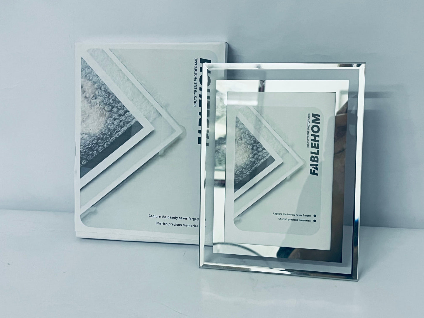 FABLEHOM 5x7 Picture Frame Glass Photo Frames Made of High Definition Real Glass Display Pictures Horizontal or Vertical for Table