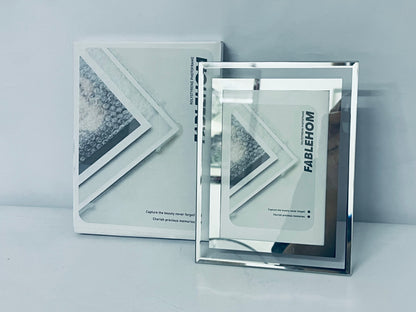 FABLEHOM 5x7 Picture Frame Glass Photo Frames Made of High Definition Real Glass Display Pictures Horizontal or Vertical for Table