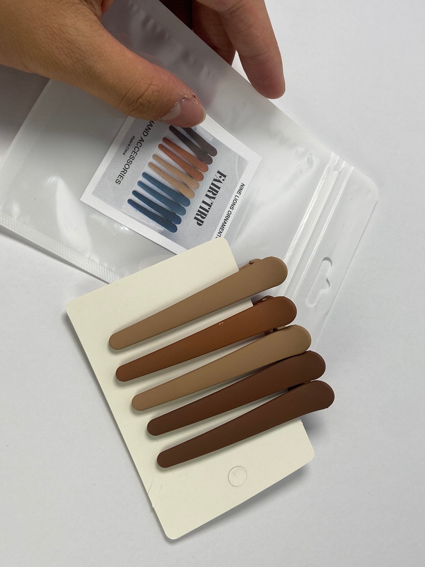 FAIRYTIRP  Hair Clips for Styling, Sectioning, Neutral Matte Nonslip Crocodile Clip for Women of Thin Thick Curly Hair 10 Count (5 pairs per pack)