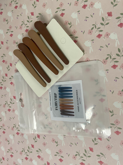 FAIRYTIRP  Hair Clips for Styling, Sectioning, Neutral Matte Nonslip Crocodile Clip for Women of Thin Thick Curly Hair 10 Count (5 pairs per pack)