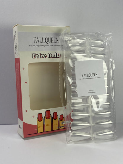 FALLQUEEN False nails Clear Long Stiletto Nail Tips for Manicure Salon DIY Nail Art