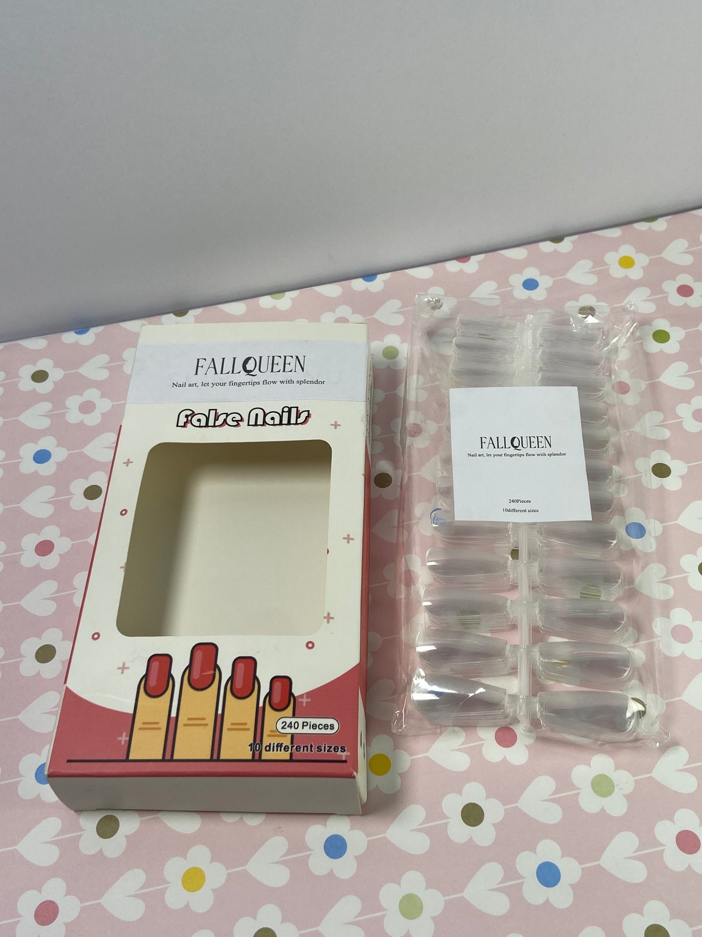FALLQUEEN False nails Clear Long Stiletto Nail Tips for Manicure Salon DIY Nail Art