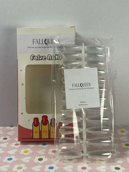 FALLQUEEN False nails Clear Long Stiletto Nail Tips for Manicure Salon DIY Nail Art
