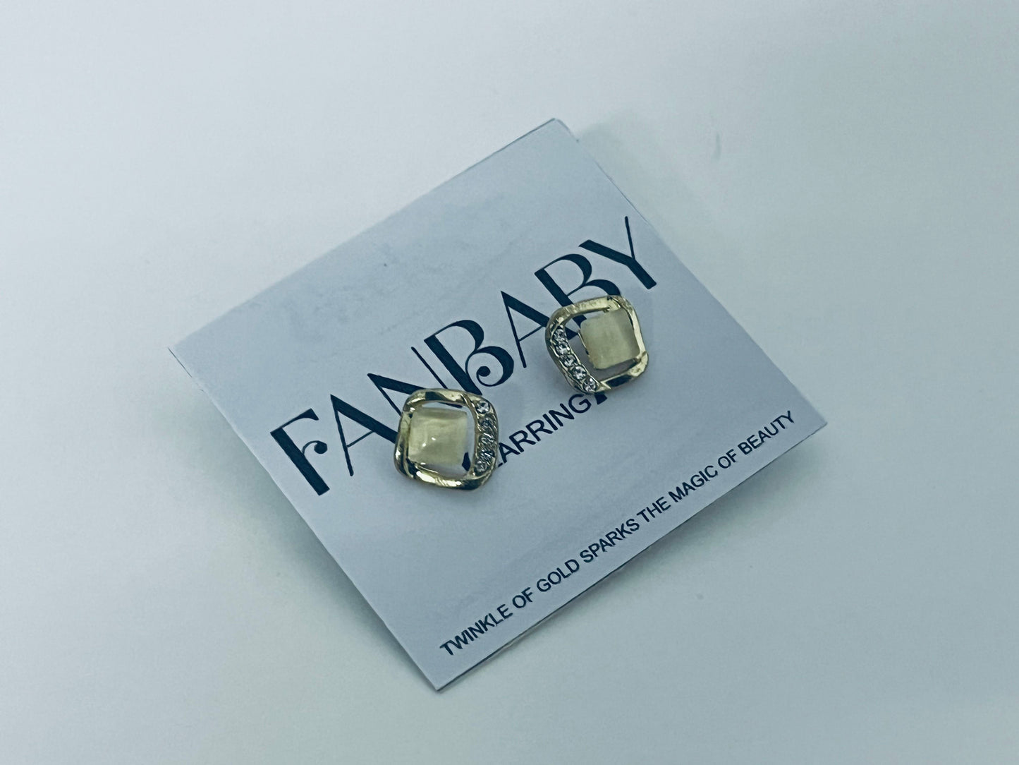 FANBABY Ear studs Geometric Cat's Eye Stone Earrings Luxury Design Shiny & Eye-Catching A Personal Expression of Ear Charm