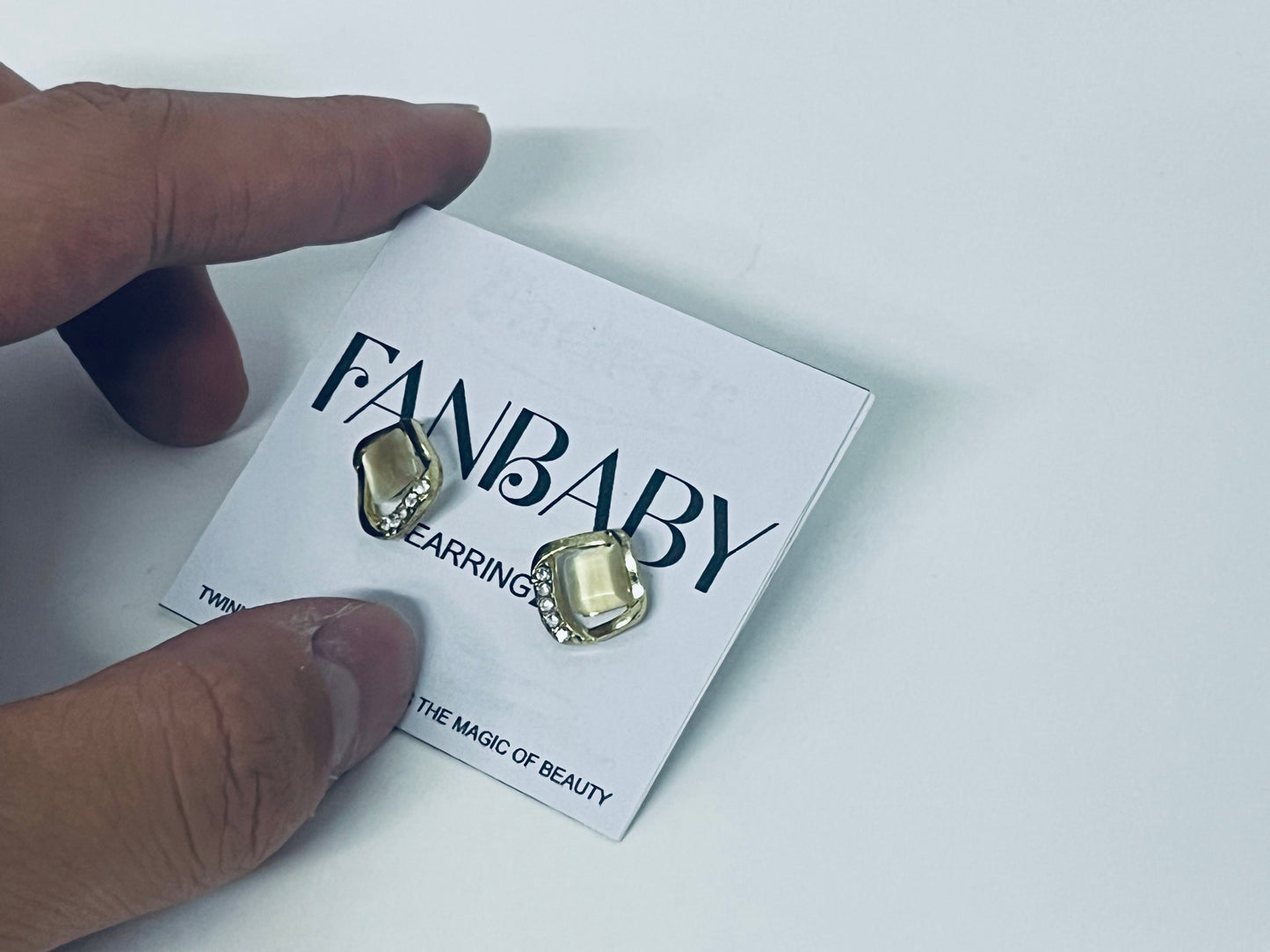 FANBABY Ear studs Geometric Cat's Eye Stone Earrings Luxury Design Shiny & Eye-Catching A Personal Expression of Ear Charm