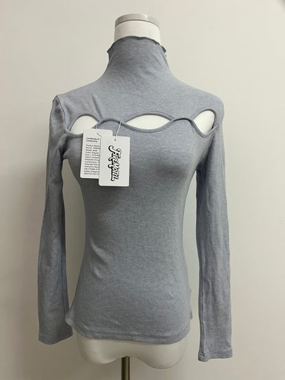 FIREMOTEL Women's High Neck Stretch Top Cotton,Slim Fitted Tight Casual Basic.Comfortable and stylish pieces.Your Wardrobe Essentials.