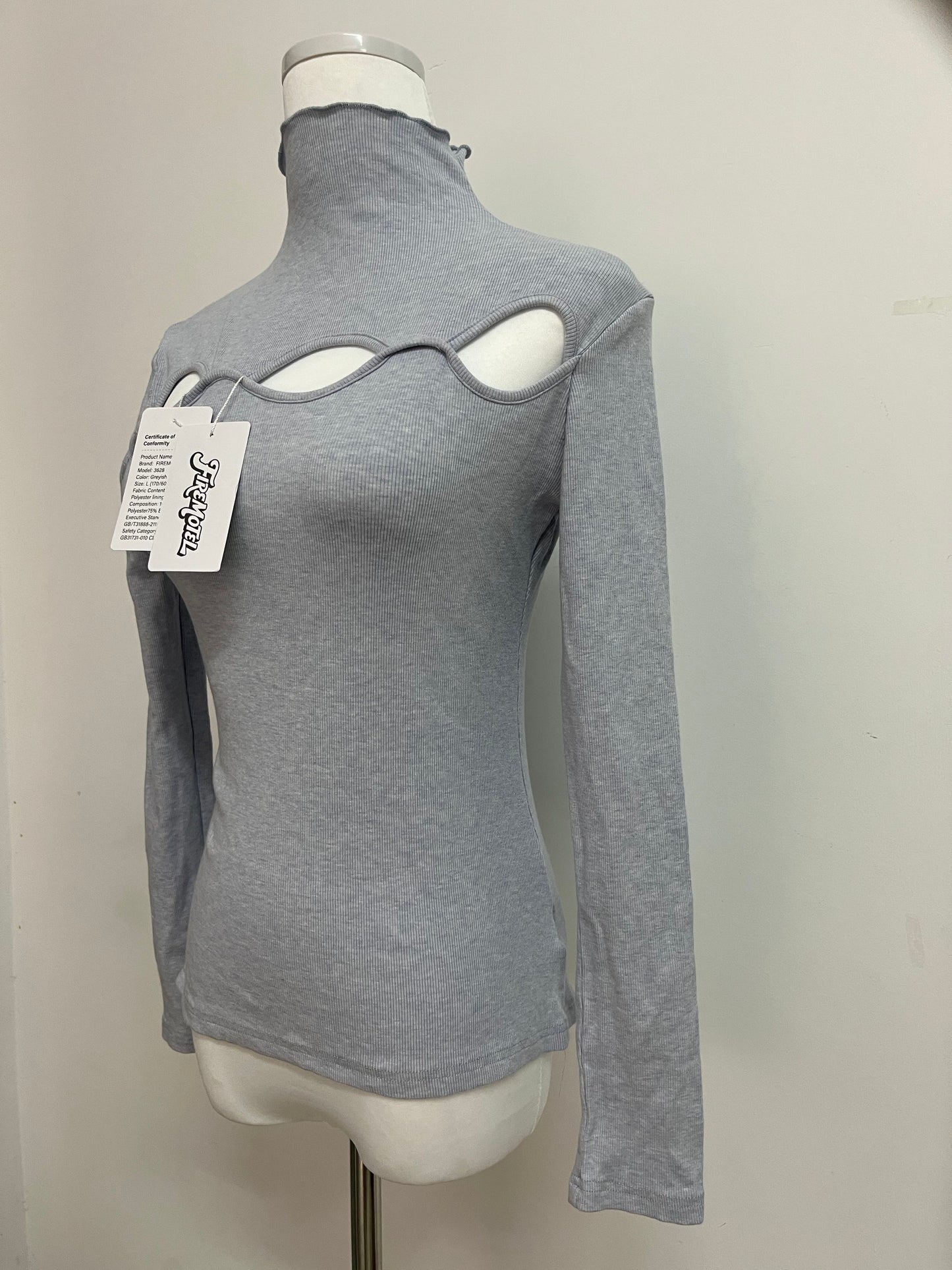 FIREMOTEL Women's High Neck Stretch Top Cotton,Slim Fitted Tight Casual Basic.Comfortable and stylish pieces.Your Wardrobe Essentials.
