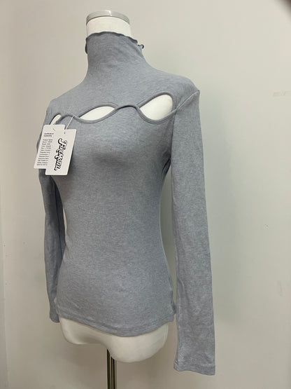 FIREMOTEL Women's High Neck Stretch Top Cotton,Slim Fitted Tight Casual Basic.Comfortable and stylish pieces.Your Wardrobe Essentials.