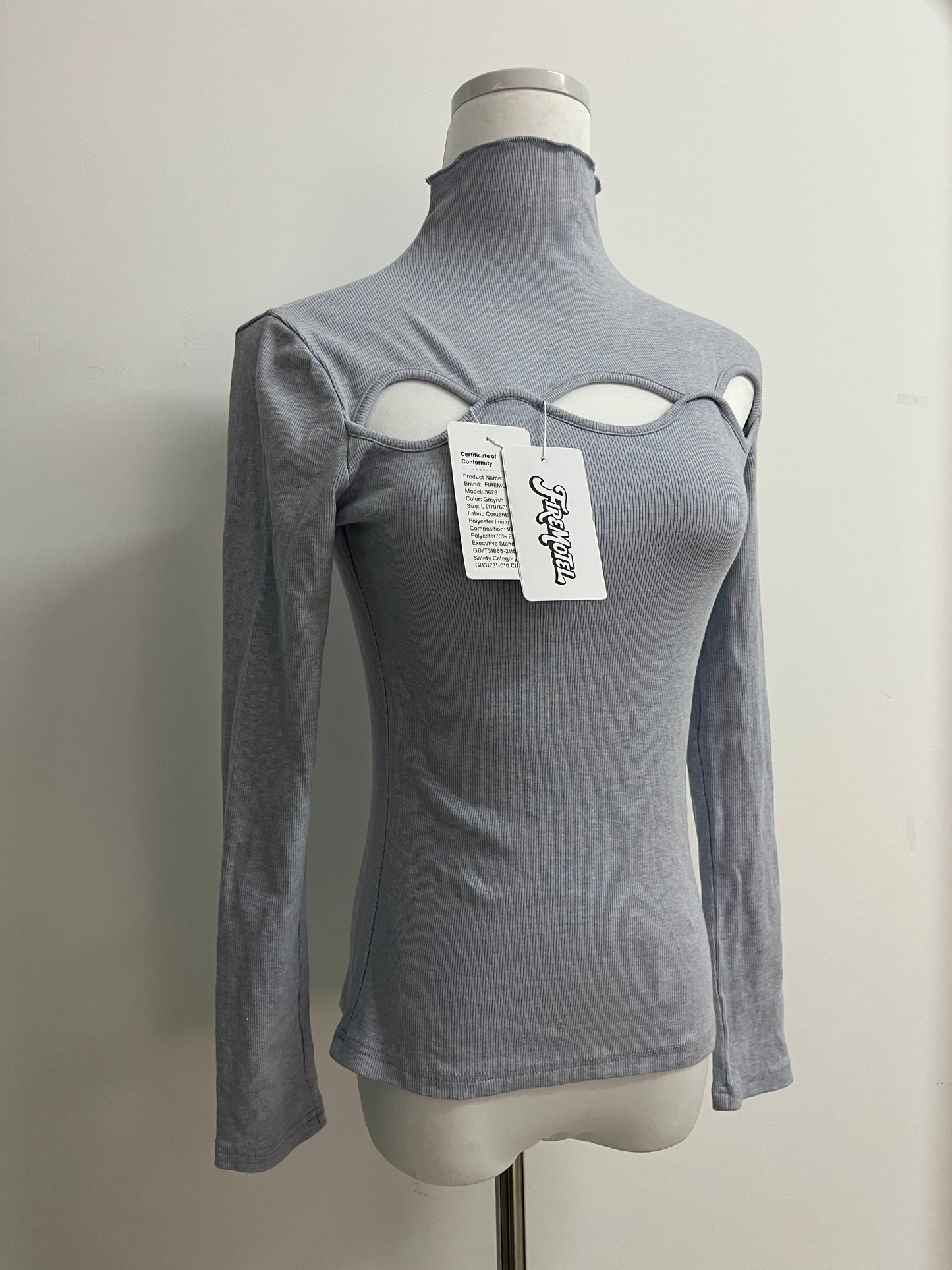 FIREMOTEL Women's High Neck Stretch Top Cotton,Slim Fitted Tight Casual Basic.Comfortable and stylish pieces.Your Wardrobe Essentials.