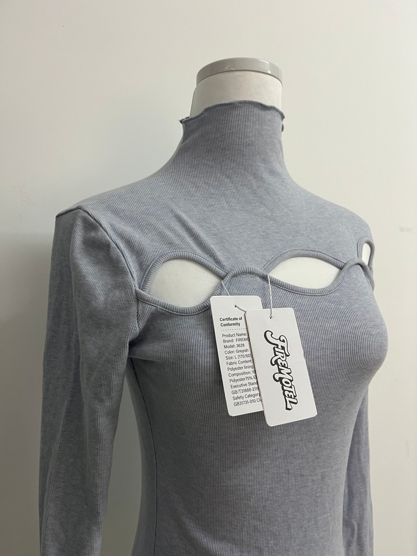 FIREMOTEL Women's High Neck Stretch Top Cotton,Slim Fitted Tight Casual Basic.Comfortable and stylish pieces.Your Wardrobe Essentials.