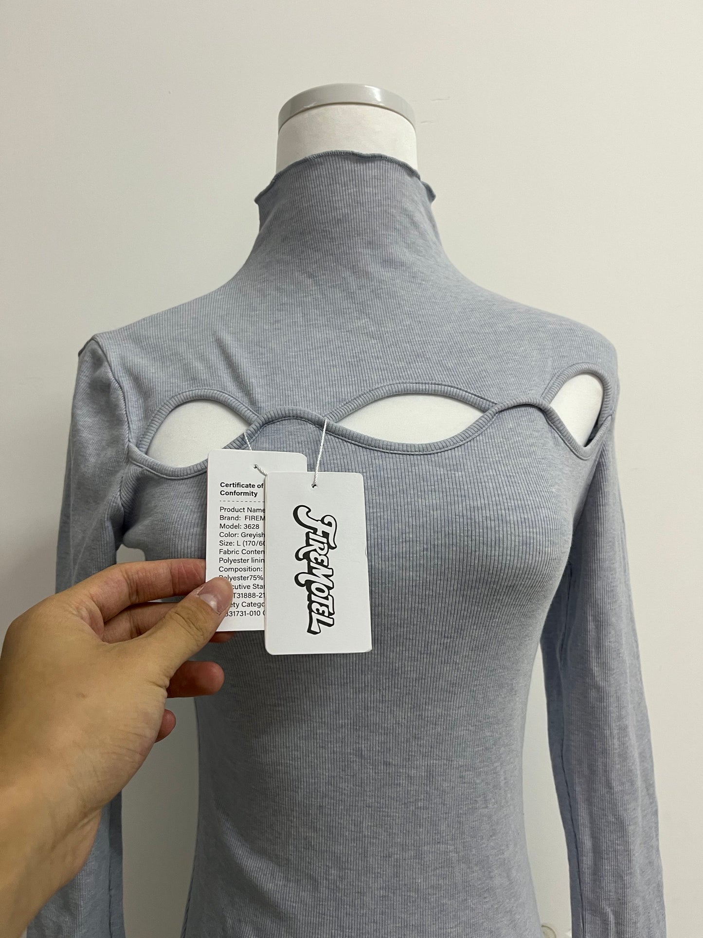 FIREMOTEL Women's High Neck Stretch Top Cotton,Slim Fitted Tight Casual Basic.Comfortable and stylish pieces.Your Wardrobe Essentials.