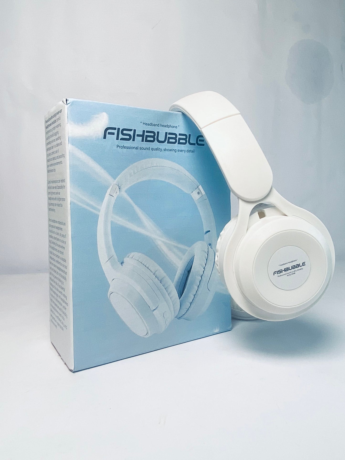 FISHBUBBLE Bluetooth Headphones Over Ear, Foldable Lightweight Wireless Headsets, HiFi Stereo, HD Microphone, 30H Playtime