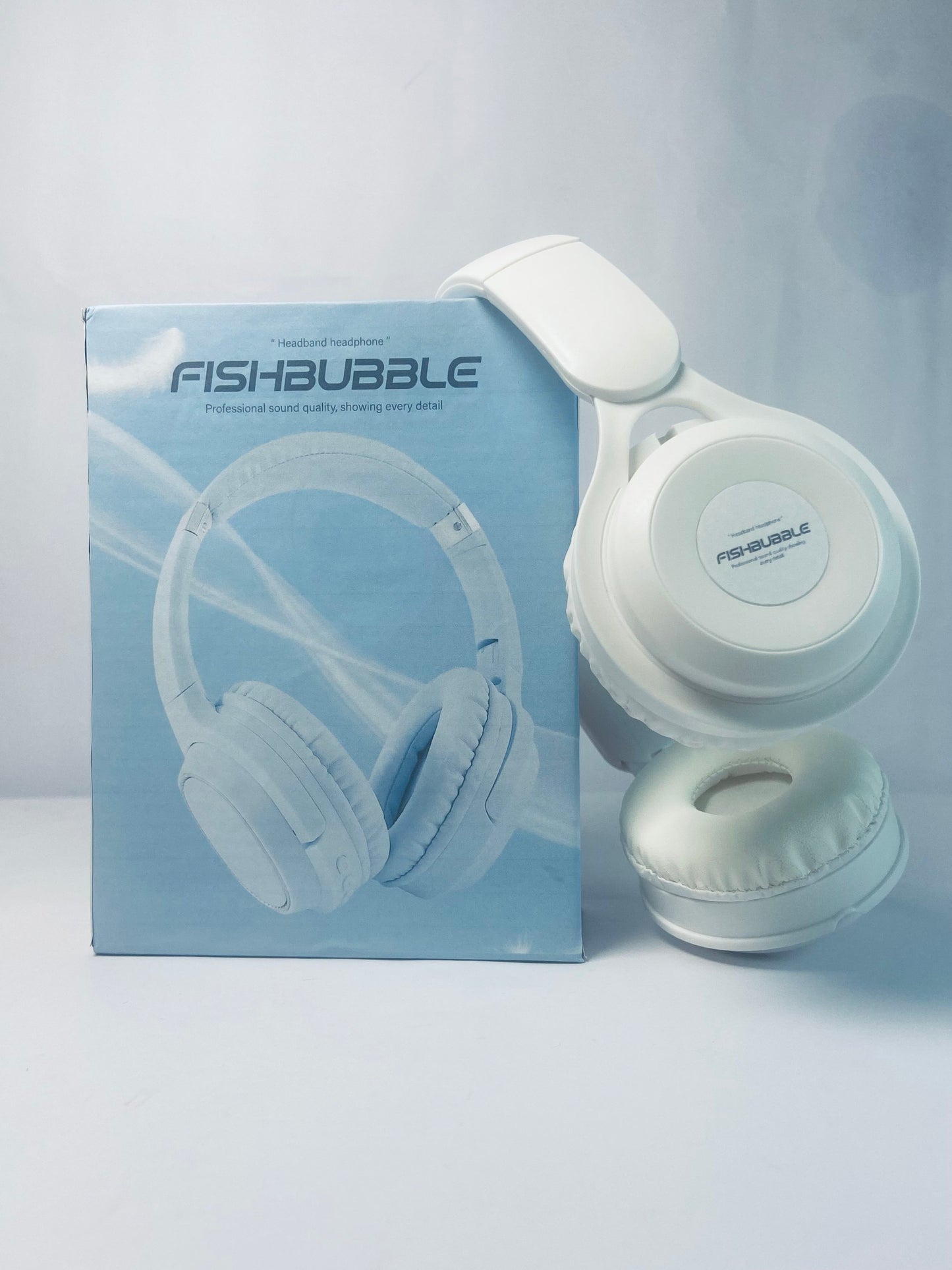 FISHBUBBLE Bluetooth Headphones Over Ear, Foldable Lightweight Wireless Headsets, HiFi Stereo, HD Microphone, 30H Playtime