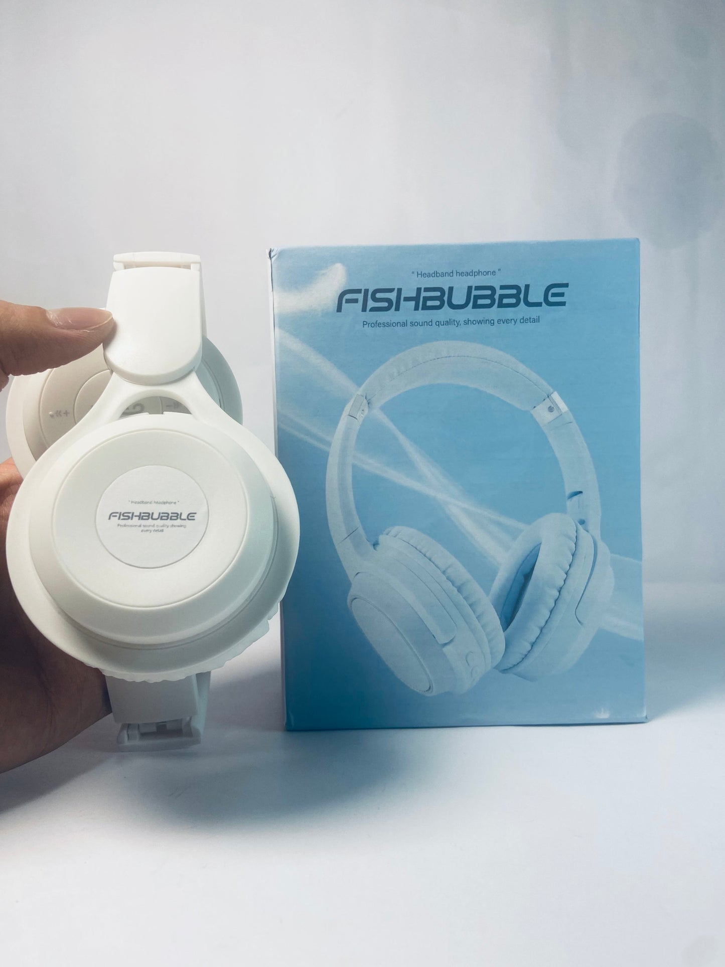 FISHBUBBLE Bluetooth Headphones Over Ear, Foldable Lightweight Wireless Headsets, HiFi Stereo, HD Microphone, 30H Playtime