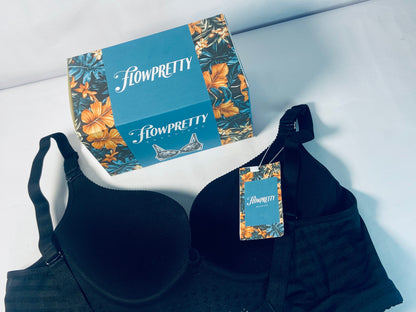 FLOWPRETTY Womens Soft Comfortable No Underwire Bras V Neck Seamless Push Up Bralettes Full Coverage Tshirt Brassiere