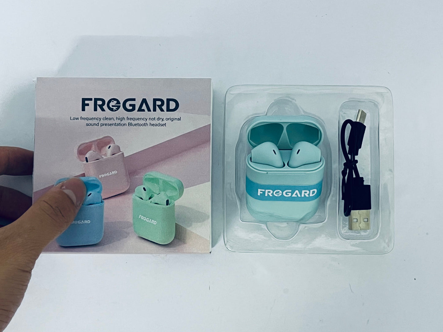 FROGARD Wireless Earbuds, Bluetooth Earbuds 5.4 Headphones LED Touch Screen with 5 EQ Modes, 48H Headphones Wireless Noise with ANC Noise Cancelling, Deep Bass Stereo for Laptop, Android/iOS, Pad