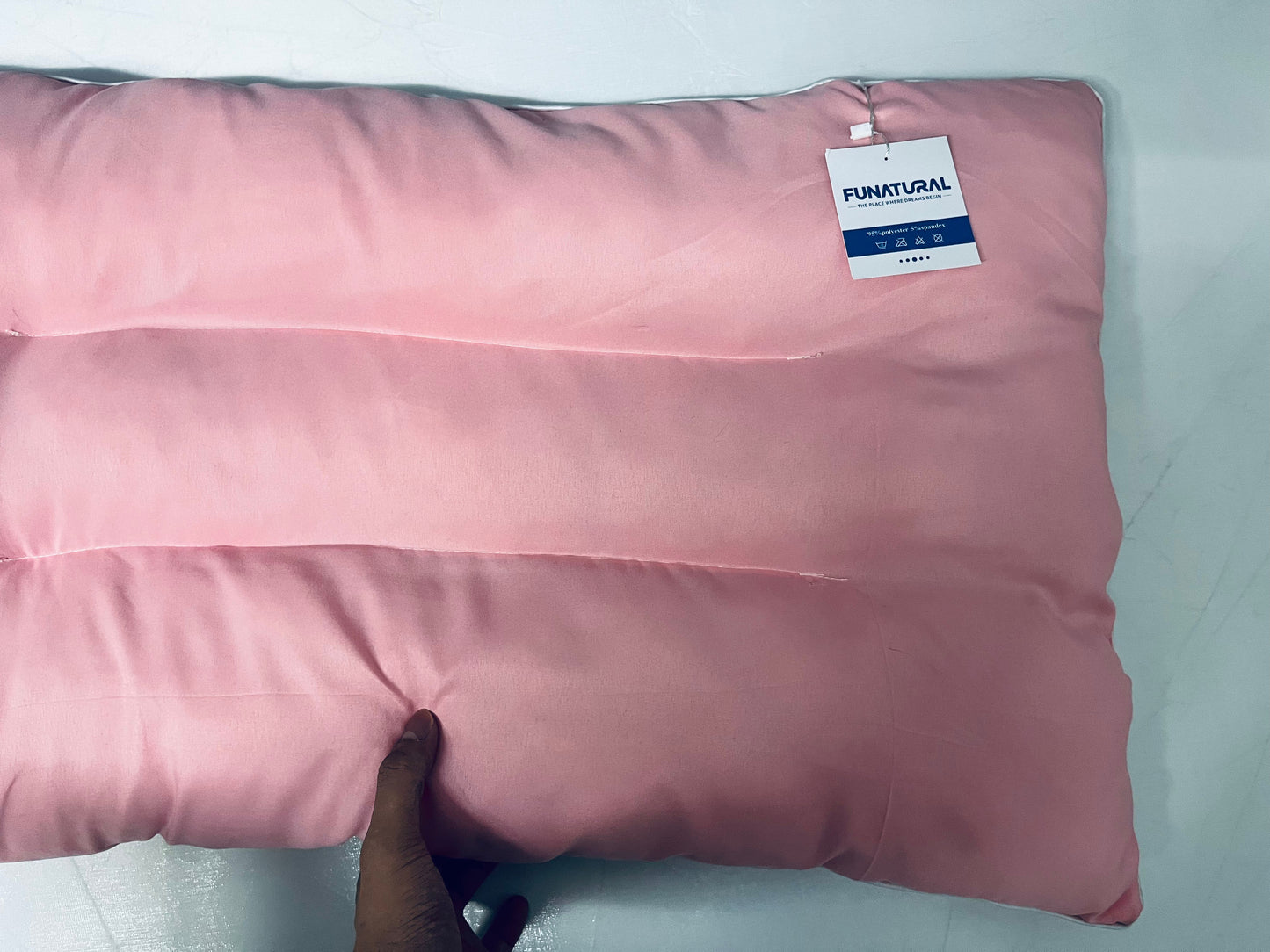 FUNATURAL Pillows Flat Pillows for Sleeping,Ultra Thin Bed Pillows Standard Size for Stomach and Side Sleeper 7D High Support 2.5 inch Height Slim Bed Pillow